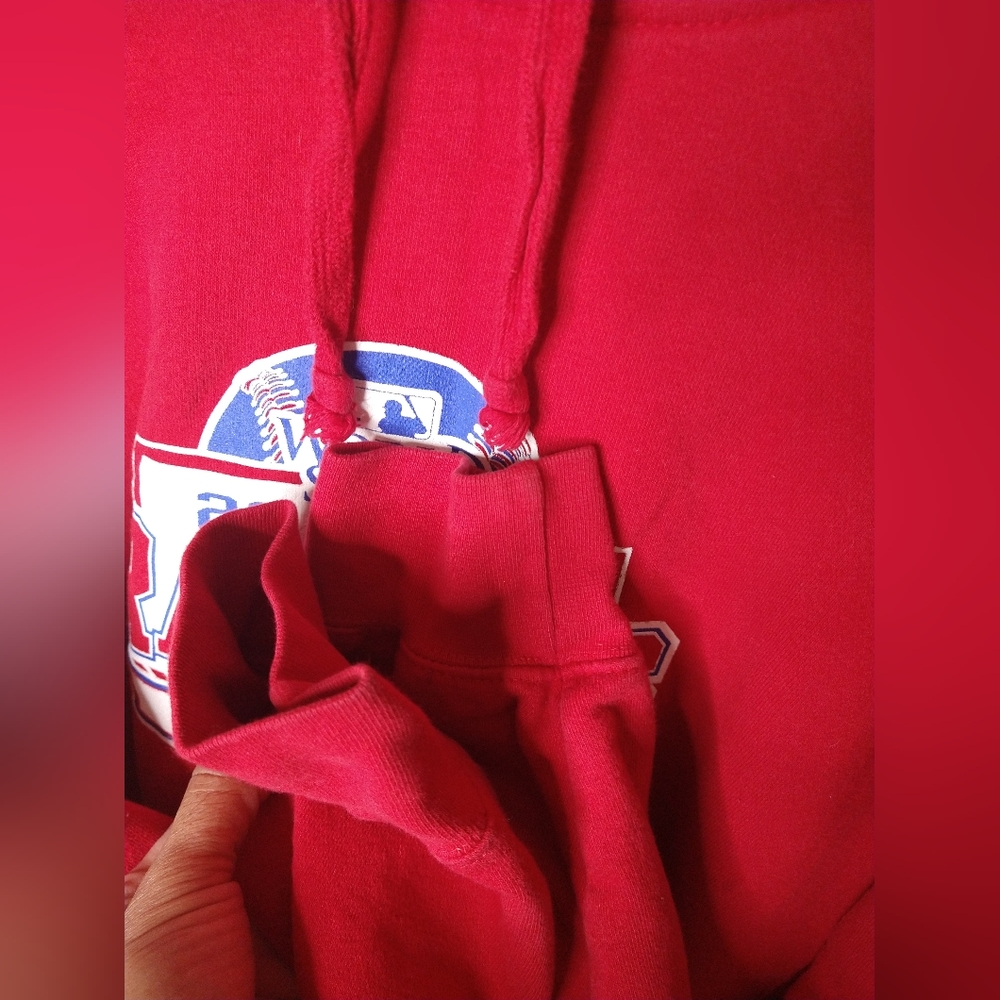 Texas Rangers 2010 World Series Sweat Shirt Red 2 XL Baseball Big Cotton - Picture 4 of 10